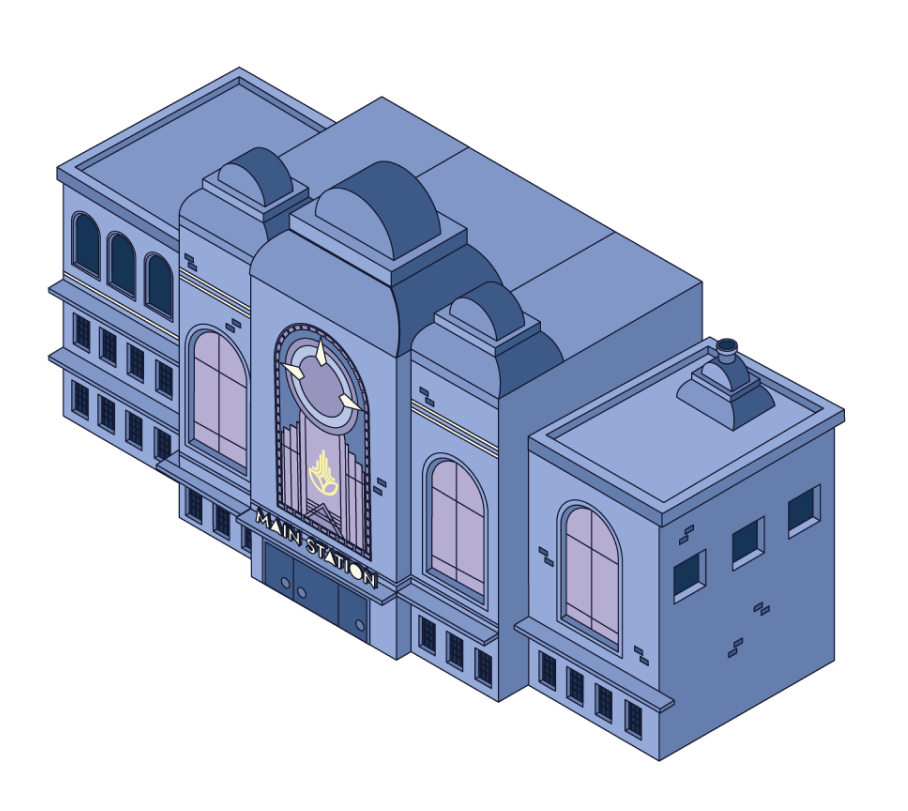 Bahnhofsgebäude von Ilios