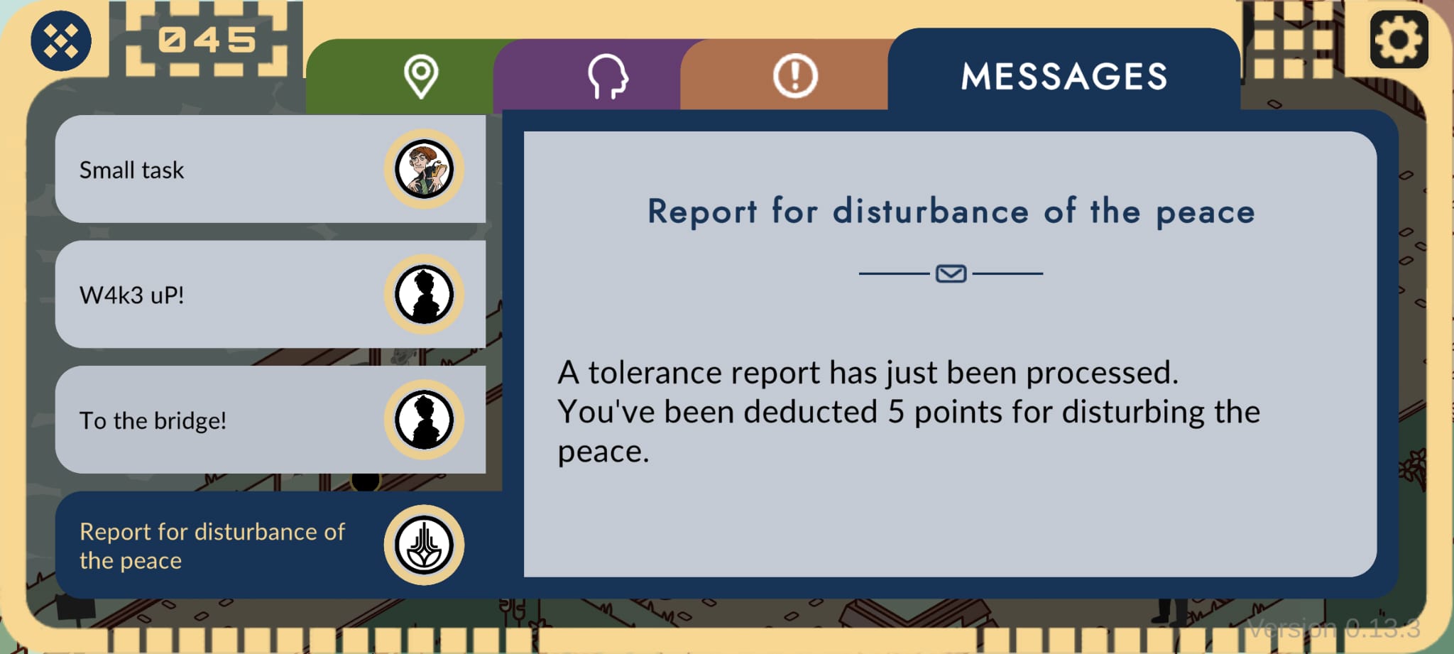 Screenshot from 'The Ilios Experiment': Open S.I.D. The 'News' tab is selected and shows messages transmitted via the S.I.D. from the city of Ilios.