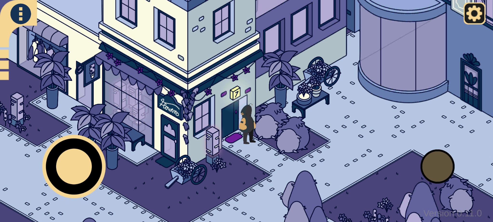 Screenshot aus 'Das Ilios Experiment': Nachtansicht der Stadt, Blautöne dominieren.
